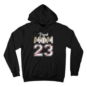 Proud Mom 23 Graduation Mother's Day Baseball Leopard Tall Hoodie