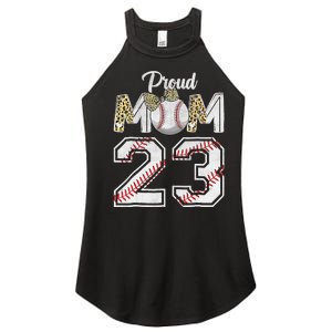 Proud Mom 23 Graduation Mother's Day Baseball Leopard Women's Perfect Tri Rocker Tank