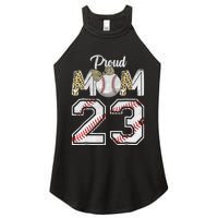 Proud Mom 23 Graduation Mother's Day Baseball Leopard Women's Perfect Tri Rocker Tank