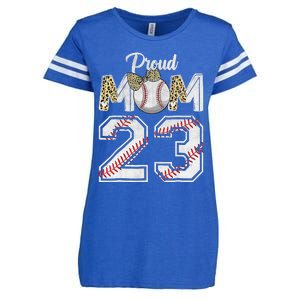 Proud Mom 23 Graduation Mother's Day Baseball Leopard Enza Ladies Jersey Football T-Shirt