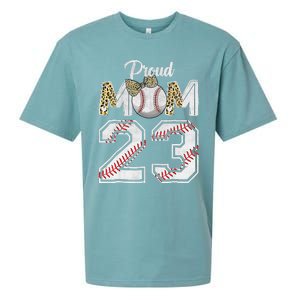 Proud Mom 23 Graduation Mother's Day Baseball Leopard Sueded Cloud Jersey T-Shirt