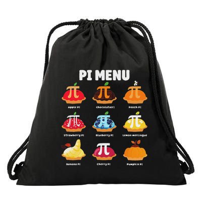 Pi Menu 3.14 Pi Symbol Math Teacher Happy Pi Day Drawstring Bag