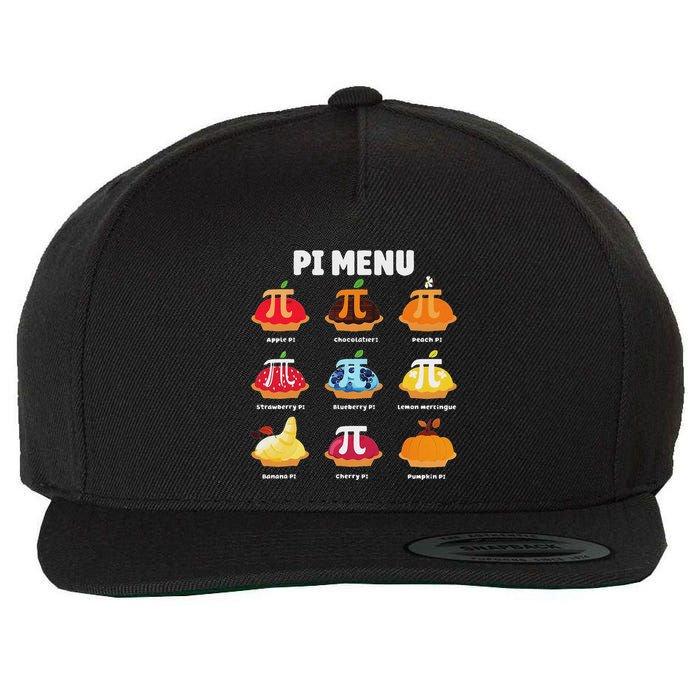 Pi Menu 3.14 Pi Symbol Math Teacher Happy Pi Day Wool Snapback Cap