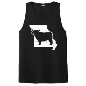 Patriotic Missouri 4th July Design Highland Cow Gift PosiCharge Competitor Tank