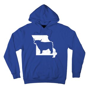 Patriotic Missouri 4th July Design Highland Cow Gift Hoodie