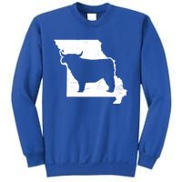 Patriotic Missouri 4th July Design Highland Cow Gift Sweatshirt