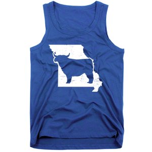 Patriotic Missouri 4th July Design Highland Cow Gift Tank Top