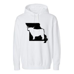 Patriotic Missouri 4th July Design Highland Cow Gift Garment-Dyed Fleece Hoodie