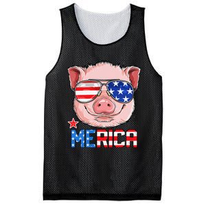 Pig Merica 4th of July American Flag USA Mesh Reversible Basketball Jersey Tank