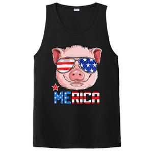 Pig Merica 4th of July American Flag USA PosiCharge Competitor Tank