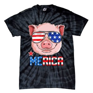 Pig Merica 4th of July American Flag USA Tie-Dye T-Shirt