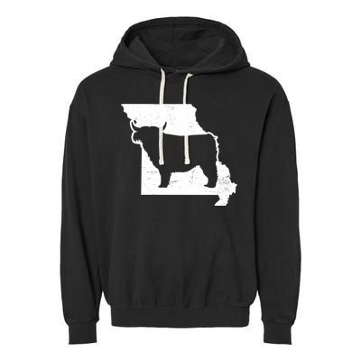 Patriotic Missouri 4th July Design Highland Cow Gift Garment-Dyed Fleece Hoodie