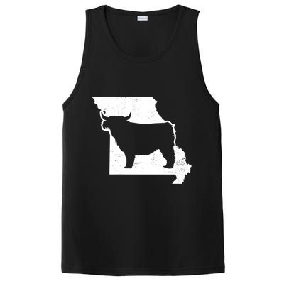 Patriotic Missouri 4th July Design Highland Cow Gift PosiCharge Competitor Tank