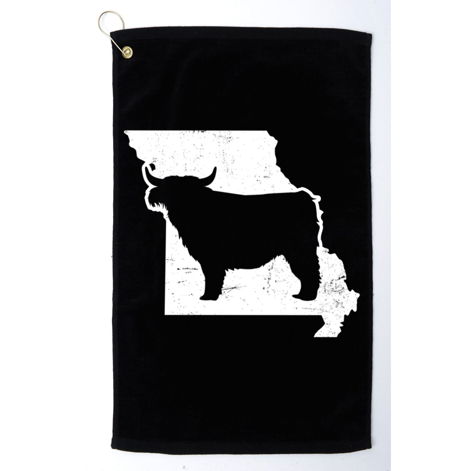 Patriotic Missouri 4th July Design Highland Cow Gift Golf Towel