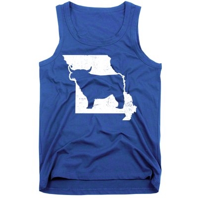 Patriotic Missouri 4th July Design Highland Cow Gift Tank Top