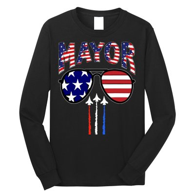 Patriotic Mayor 4th Of July Usa American Flag Long Sleeve Shirt
