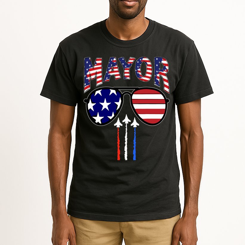 Patriotic Mayor 4th Of July Usa American Flag Tall T-Shirt