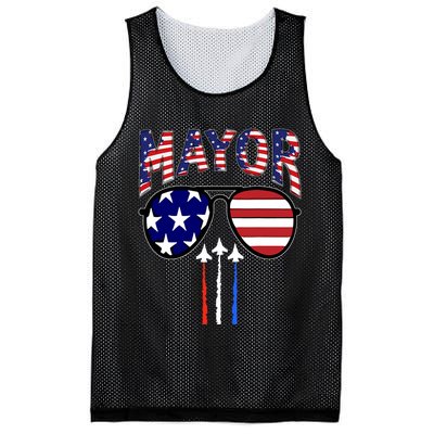 Patriotic Mayor 4th Of July Usa American Flag Mesh Reversible Basketball Jersey Tank