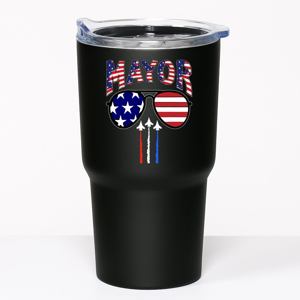 Patriotic Mayor 4th Of July Usa American Flag Tumbler