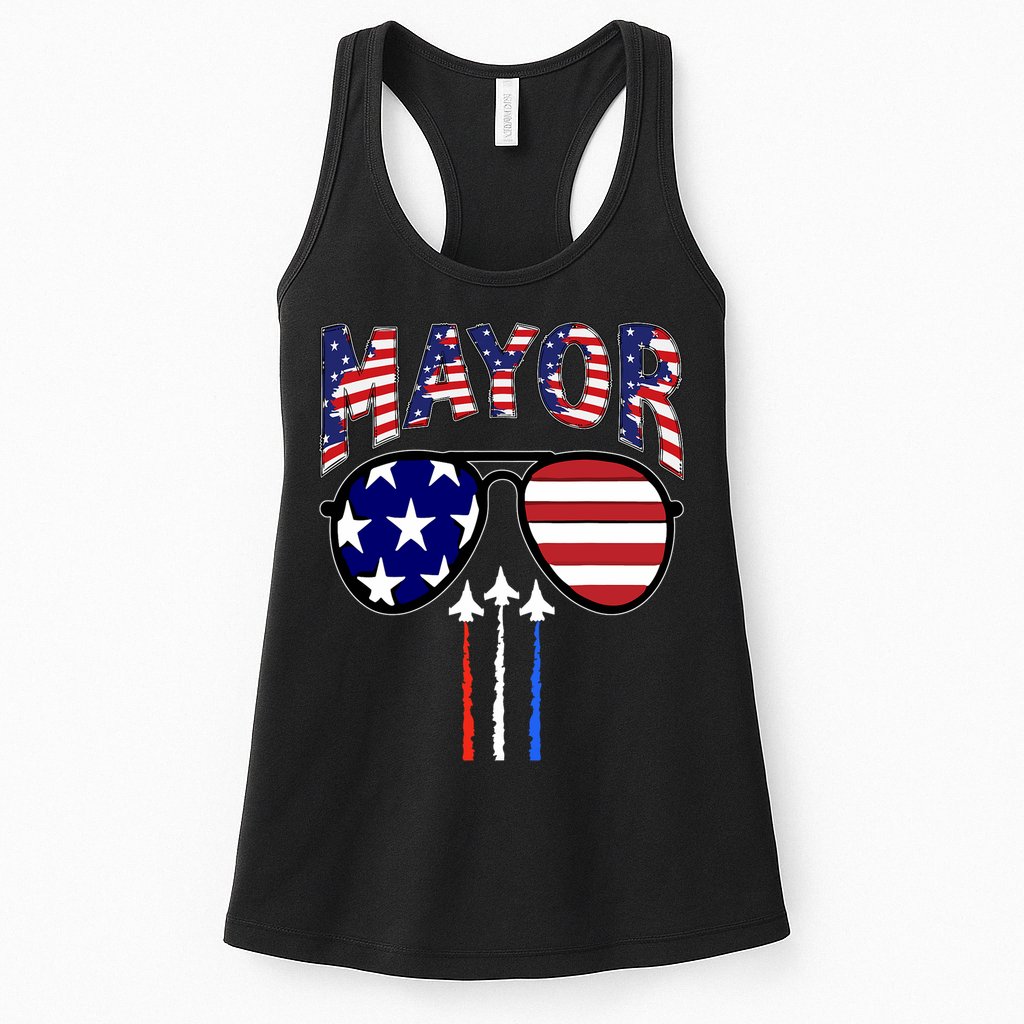 Patriotic Mayor 4th Of July Usa American Flag Womens Tank Top