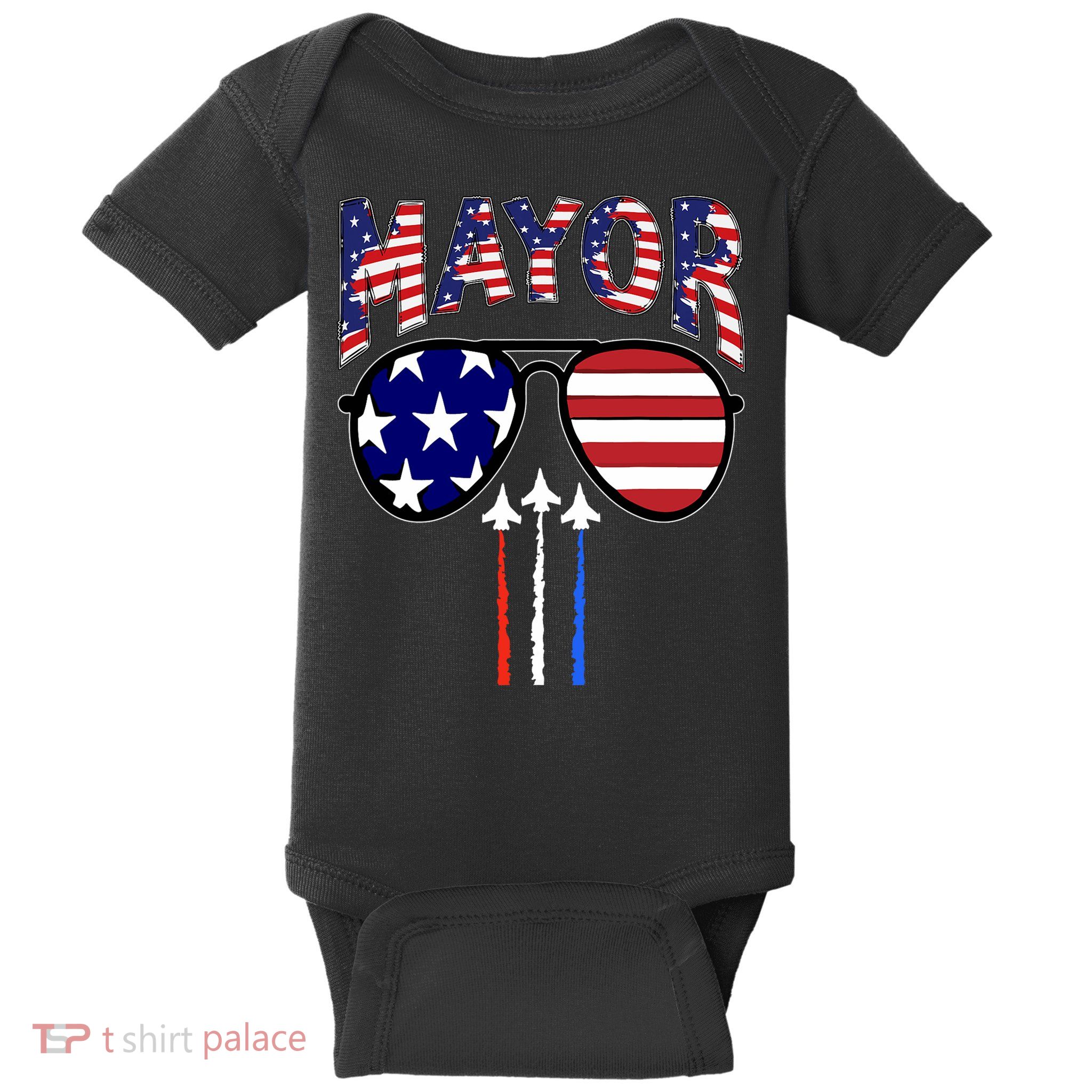 Patriotic Mayor 4th Of July Usa American Flag Baby Bodysuit