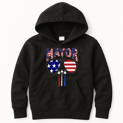 Patriotic Mayor 4th Of July Usa American Flag Kids Hoodie