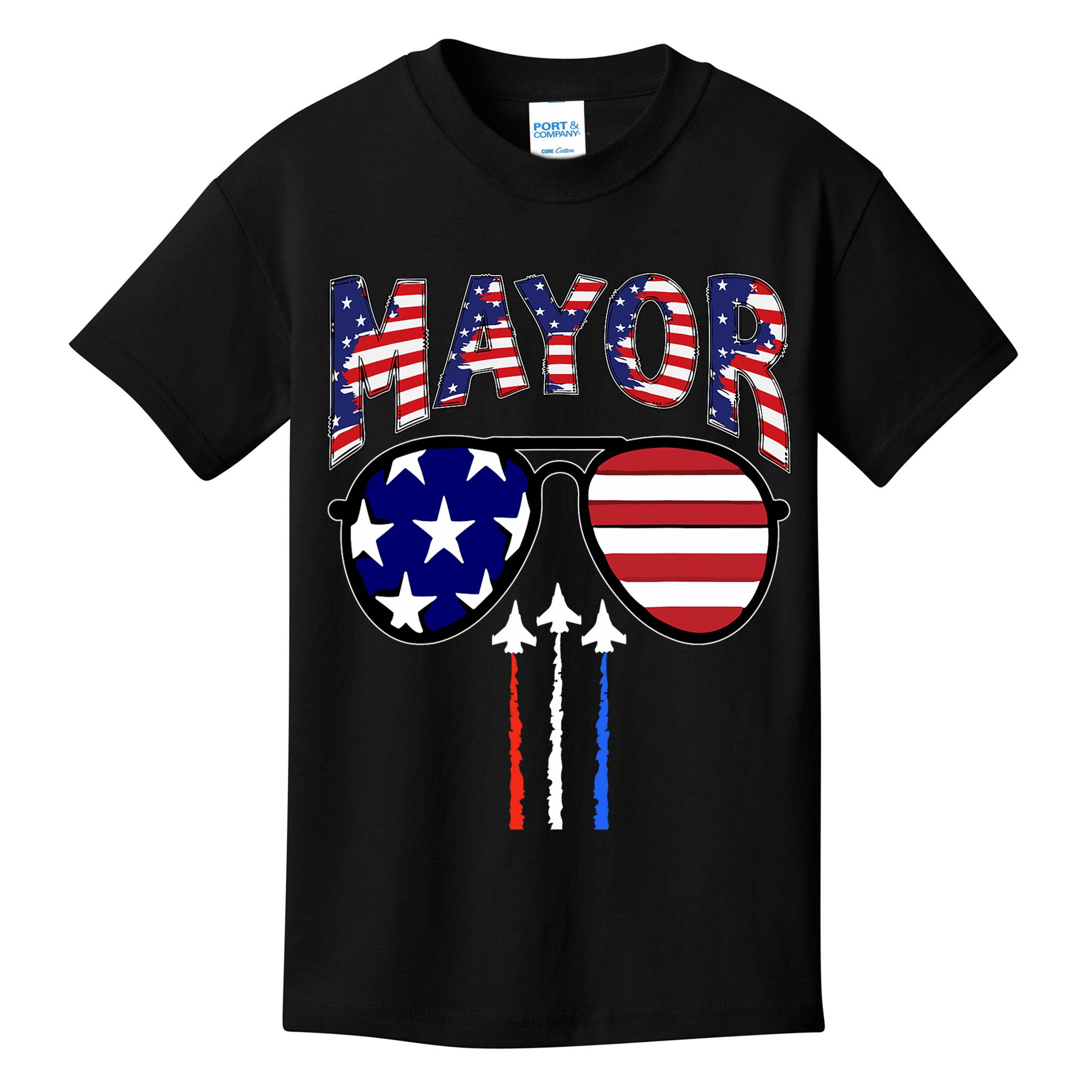 Patriotic Mayor 4th Of July Usa American Flag Kids T-Shirt