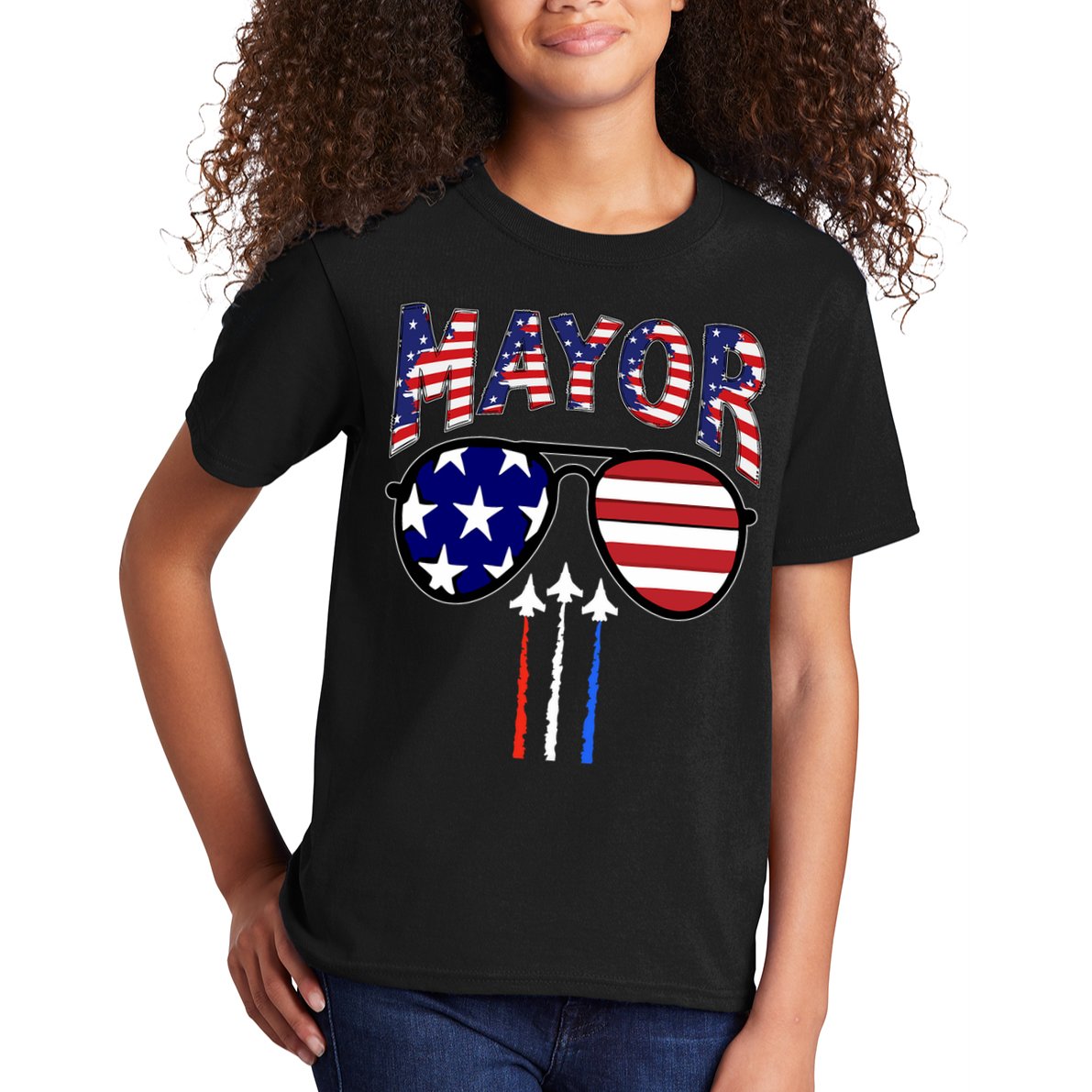 Patriotic Mayor 4th Of July Usa American Flag Kids T-Shirt