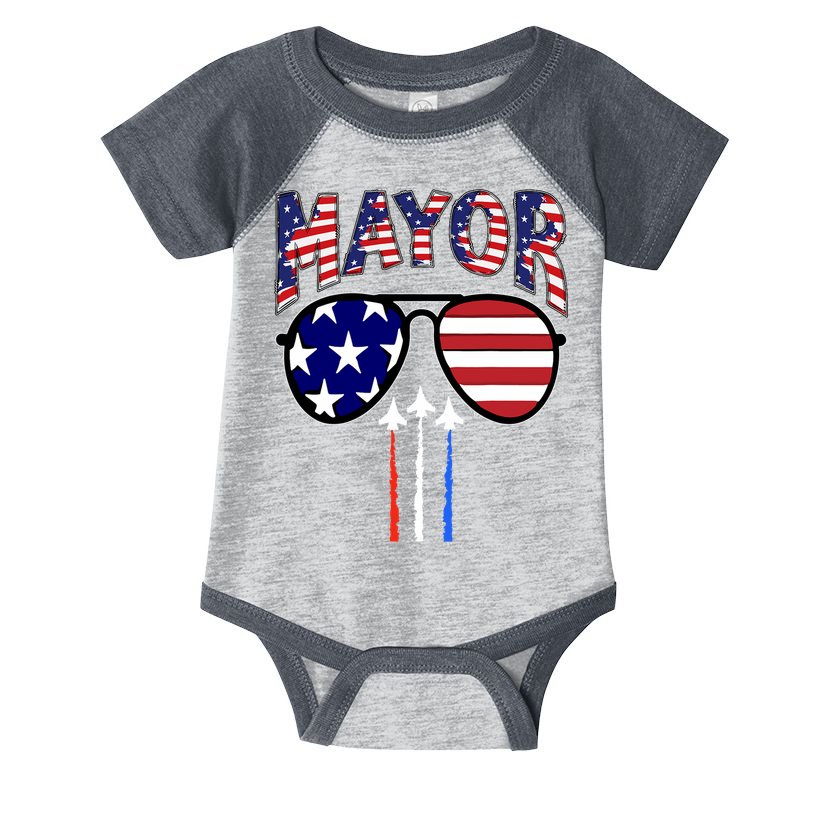 Patriotic Mayor 4th Of July Usa American Flag Infant Baby Jersey Bodysuit