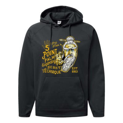 Pai Mei 5 Point Palm Exploding Heart Technique 1 Performance Fleece Hoodie