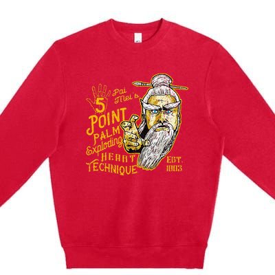 Pai Mei 5 Point Palm Exploding Heart Technique 1 Premium Crewneck Sweatshirt