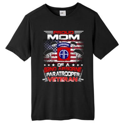 Proud Mom 82nd Airborne Paratrooper Veteran Flag Gift Tall Fusion ChromaSoft Performance T-Shirt