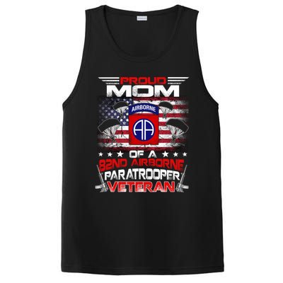 Proud Mom 82nd Airborne Paratrooper Veteran Flag Gift PosiCharge Competitor Tank