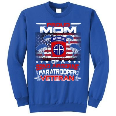 Proud Mom 82nd Airborne Paratrooper Veteran Flag Gift Tall Sweatshirt