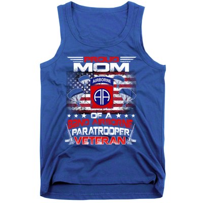 Proud Mom 82nd Airborne Paratrooper Veteran Flag Gift Tank Top