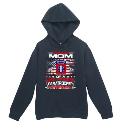 Proud Mom 82nd Airborne Paratrooper Veteran Flag Gift Urban Pullover Hoodie