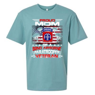 Proud Mom 82nd Airborne Paratrooper Veteran Flag Gift Sueded Cloud Jersey T-Shirt