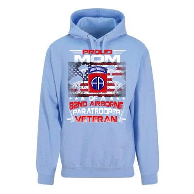 Proud Mom 82nd Airborne Paratrooper Veteran Flag Gift Unisex Surf Hoodie