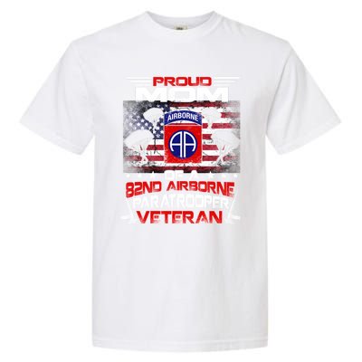 Proud Mom 82nd Airborne Paratrooper Veteran Flag Gift Garment-Dyed Heavyweight T-Shirt