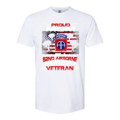 Proud Mom 82nd Airborne Paratrooper Veteran Flag Gift Softstyle CVC T-Shirt