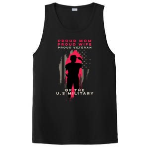 Proud Mom And Wife Gift Veteran Gift Military Support Gift PosiCharge Competitor Tank