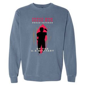 Proud Mom And Wife Gift Veteran Gift Military Support Gift Garment-Dyed Sweatshirt