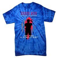 Proud Mom And Wife Gift Veteran Gift Military Support Gift Tie-Dye T-Shirt