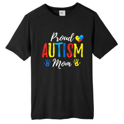 Proud Mom Autism Awareness Family Matching Tall Fusion ChromaSoft Performance T-Shirt