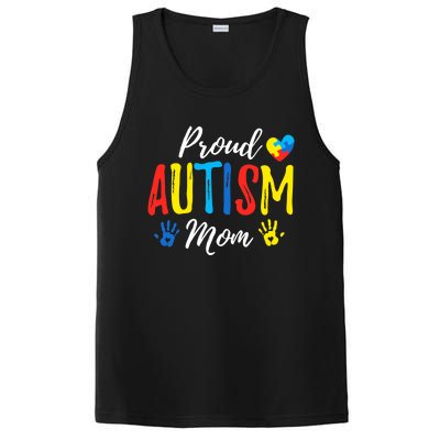 Proud Mom Autism Awareness Family Matching PosiCharge Competitor Tank