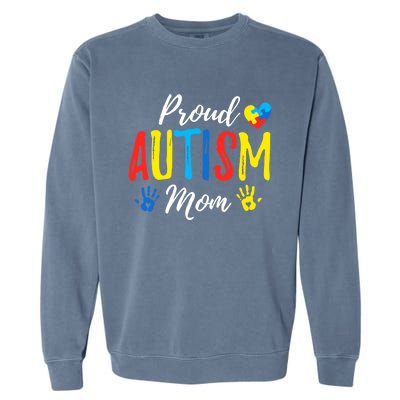 Proud Mom Autism Awareness Family Matching Garment-Dyed Sweatshirt