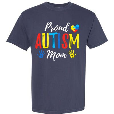 Proud Mom Autism Awareness Family Matching Garment-Dyed Heavyweight T-Shirt