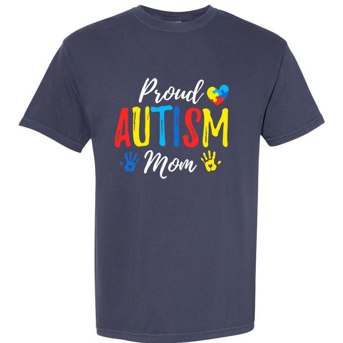 Proud Mom Autism Awareness Family Matching Garment-Dyed Heavyweight T-Shirt