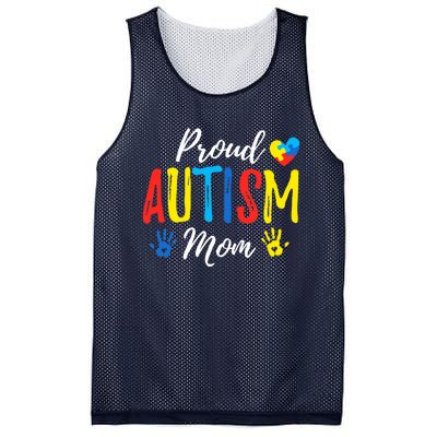 Proud Mom Autism Awareness Family Matching Mesh Reversible Basketball Jersey Tank