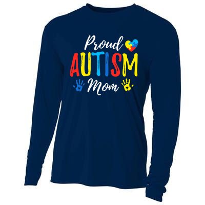 Proud Mom Autism Awareness Family Matching Cooling Performance Long Sleeve Crew